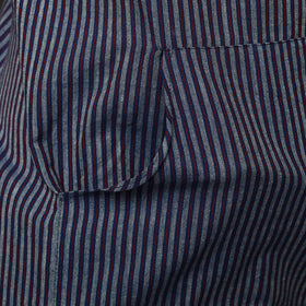 Blue Jhiri Handloom Cotton Apron with Pocket