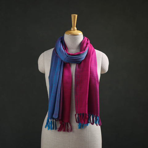 Multicolor - Double Shade Kumaun Handwoven Pure Merino Wool Stole 156