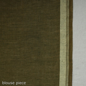 Green - handloom cotton phulia jamdani saree with tassels