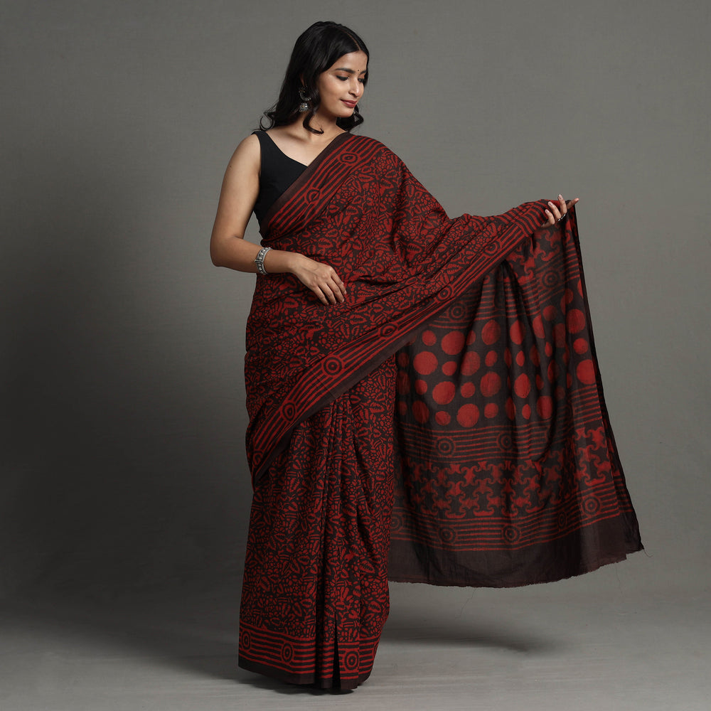 block printed saree