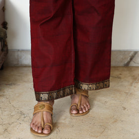 Maroon - Dharwad Cotton Kurta with Palazzo & Dupatta Set 16