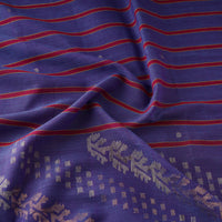 Blue - Pure Handloom Cotton Bengal Jamdani Fabric 20