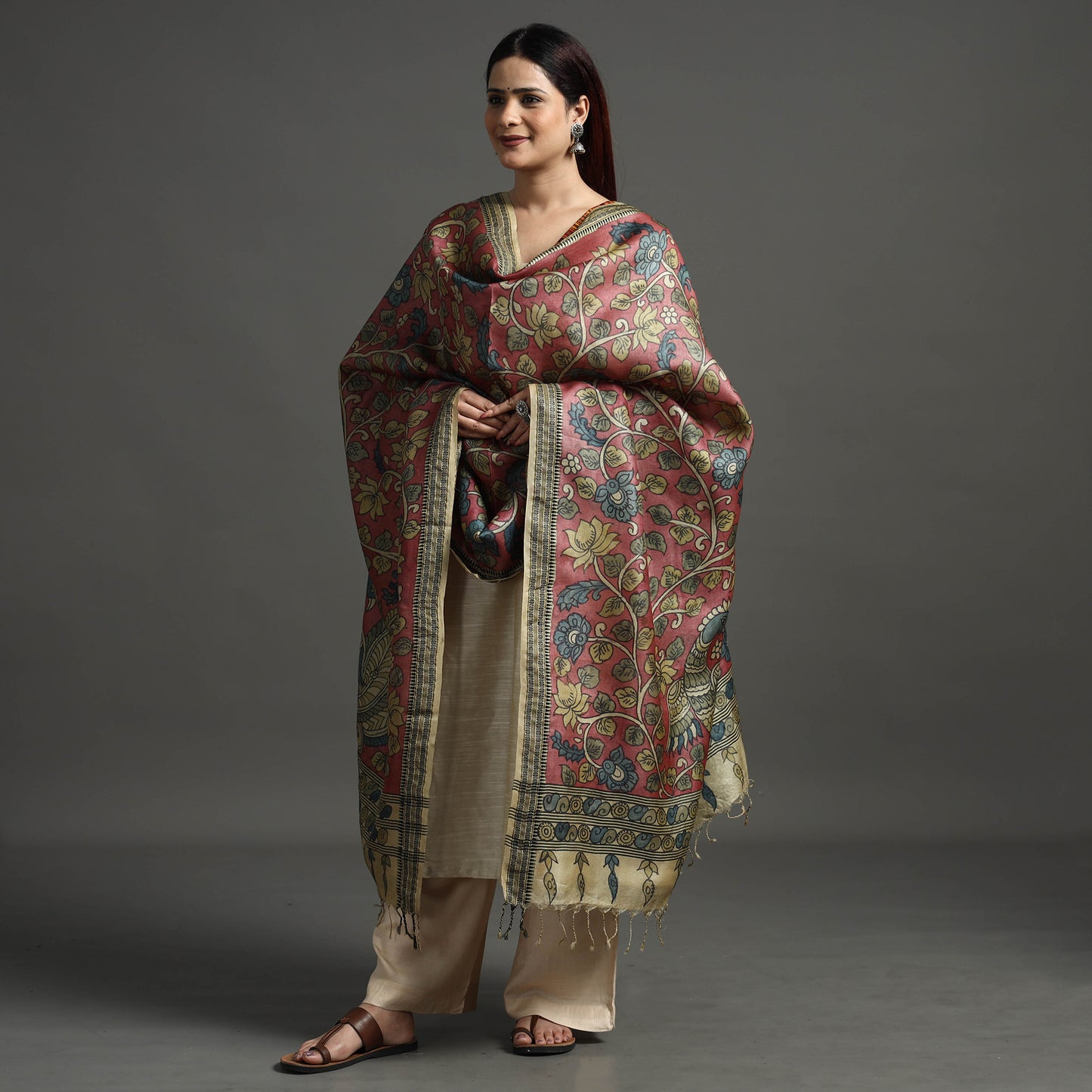 kalamkari silk dupatta