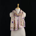 Beige - Ranihati Chanderi Silk Hand Embroidered Stole 10
