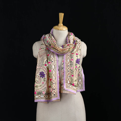 Ranihati Chanderi Silk Hand Embroidered Stole 10