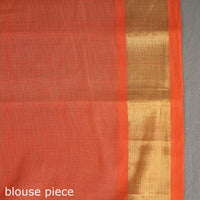 Orange - Traditional Venkatagiri Handloom Cotton Thread & Zari Buti Saree 28