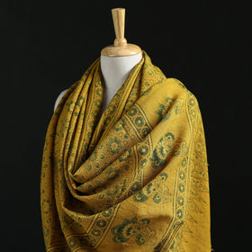 Ajrakh Hand Block Print Natural Dyed Handwoven Acrylic Wool Shawl 31
