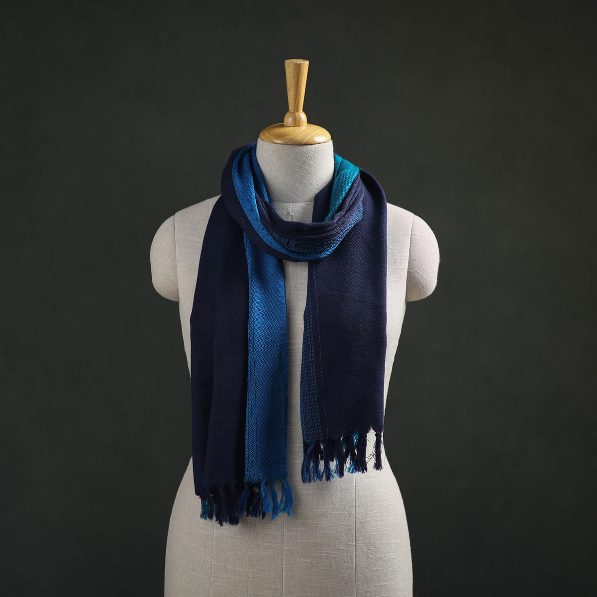 Multicolor - Double Shade Kumaun Handwoven Pure Merino Wool Stole 157