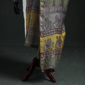 Mata Ni Pachedi Handpainted Natural Dyed Chanderi Silk Handloom Dupatta 25