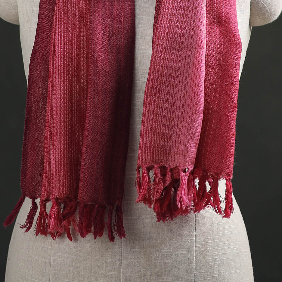 Pink - Double Shade Kumaun Handwoven Pure Merino Wool Stole 158