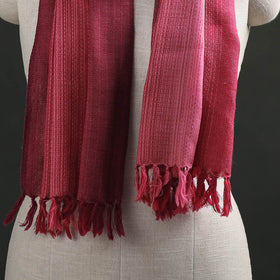 Pink - Double Shade Kumaun Handwoven Pure Merino Wool Stole 158