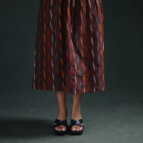 Pochampally Ikat Cotton Sleeveless Flared Long Dress for Women 16