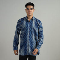 Indigo Block Printed Shirt