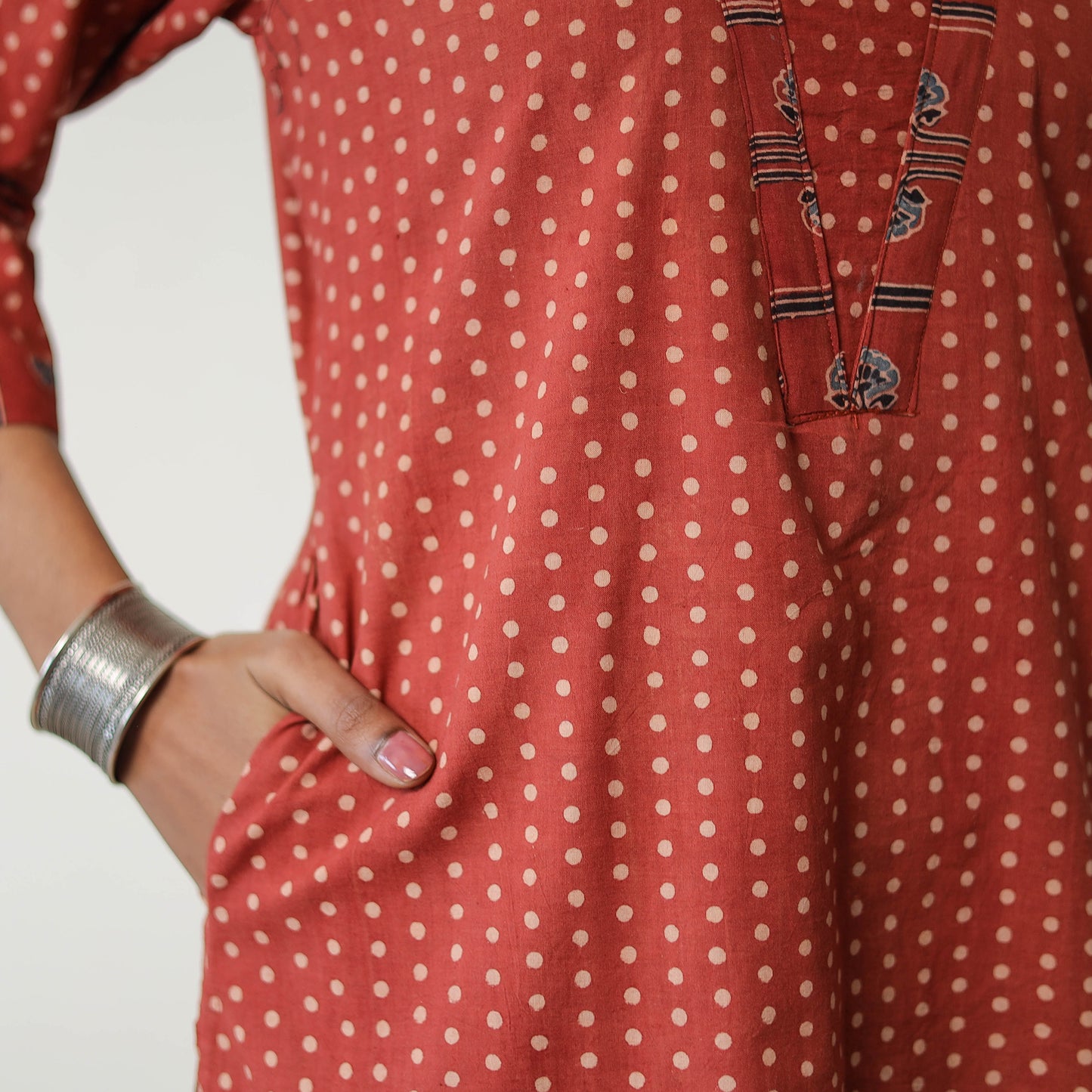 Block Printed Cotton Straight Ajrakh Kurta 34