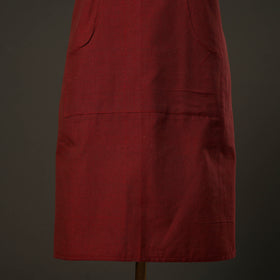 Maroon - jhiri handloom cotton apron with pocket 13