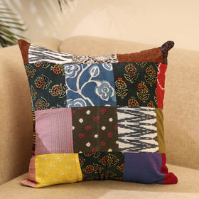  Multicolor Handcrafted Cotton Patchwork Cushion Cover