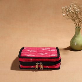 Pink Handmade 4 Pockets Cotton Jewellery Bag