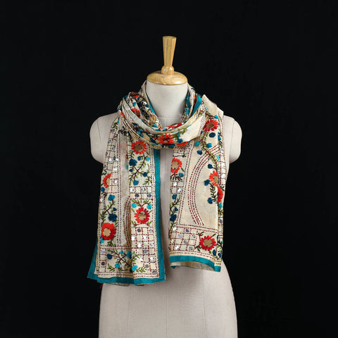 Ranihati Chanderi Silk Hand Embroidered Stole 13