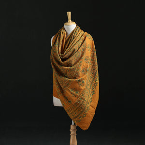Ajrakh Hand Block Print Natural Dyed Handwoven Acrylic Wool Shawl 32