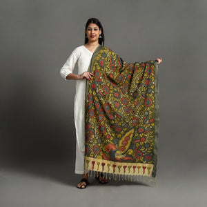 Mangalagiri Cotton Handpainted Pen Work Kalamkari Dupatta 14