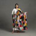 Multicolor - indigo cotton reversible patchwork dupatta 13