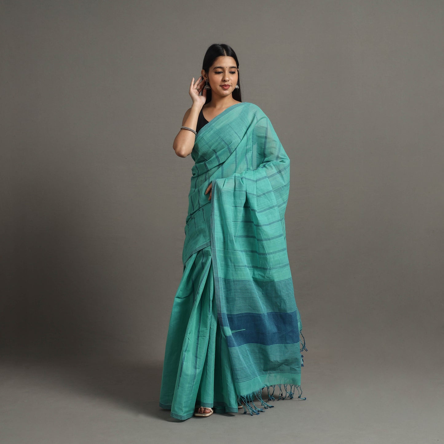 Green - Kuppadam Jamdani Cotton Handloom Saree 72