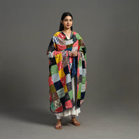 Multicolor - Indigo Cotton Reversible Patchwork Dupatta 13