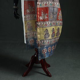 Multicolor - Mata Ni Pachedi Handpainted Natural Dyed Chanderi Silk Handloom Dupatta 26