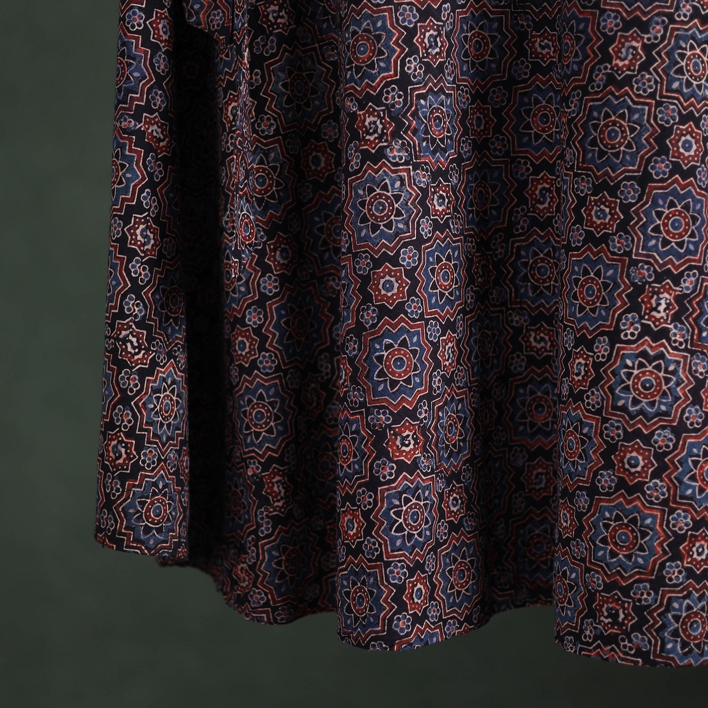 Ajrakh Hand Block Print Cotton Wrap Around Skirt 35