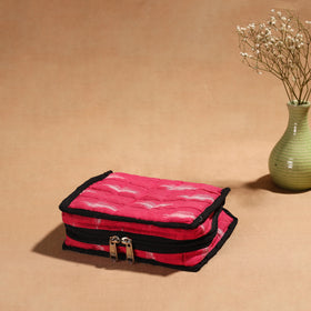 Pink Handmade 4 Pockets Cotton Jewellery Bag