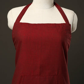 Maroon - jhiri handloom cotton apron with pocket 13