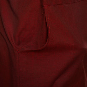 Maroon - jhiri handloom cotton apron with pocket 13