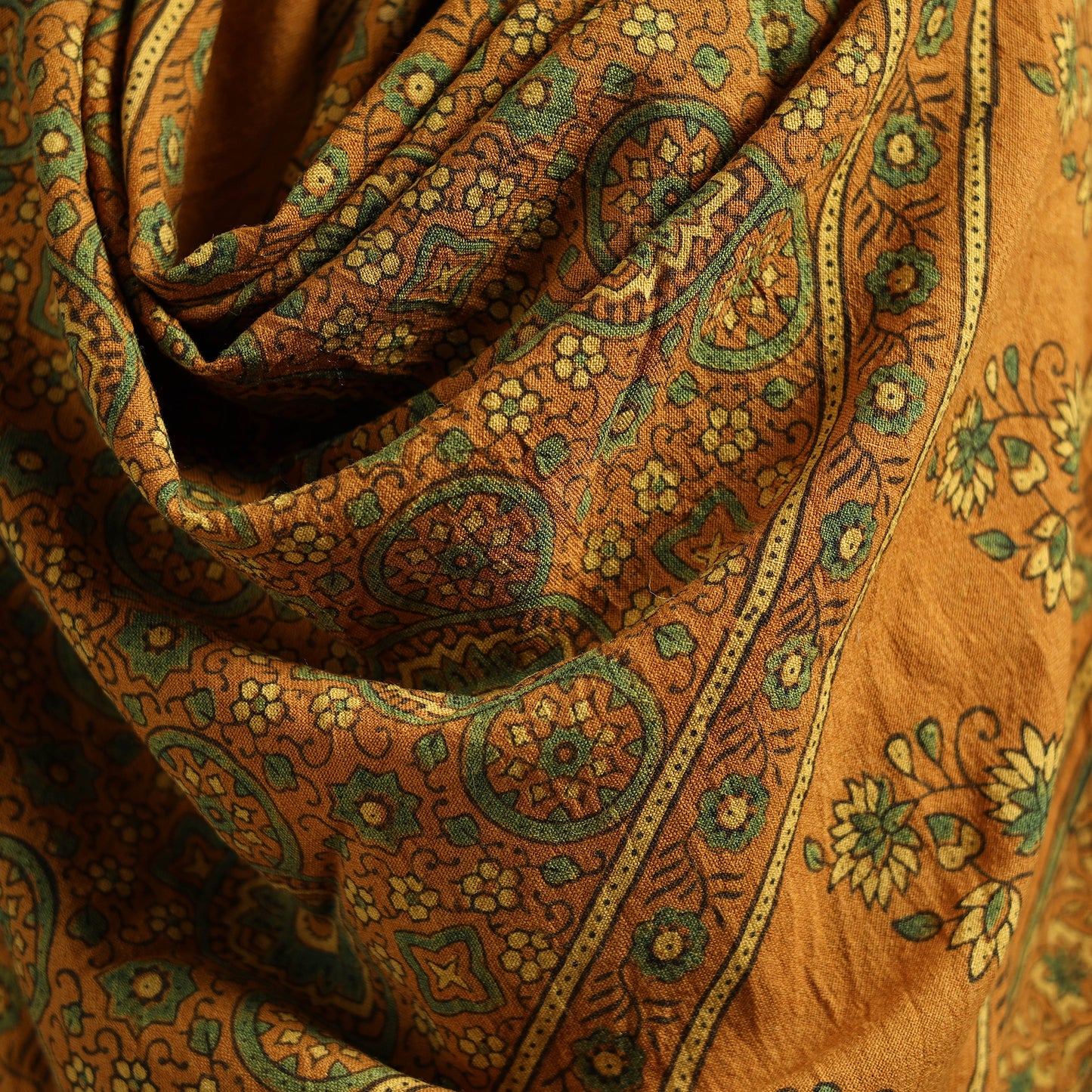 Ajrakh Hand Block Print Natural Dyed Handwoven Acrylic Wool Shawl 32