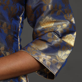 Blue Cutwork Tissue Zari Jaal Banarasi Silk Kurta for Women