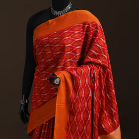 Pochampally Ikat Weave Mercerised Cotton Saree 13
