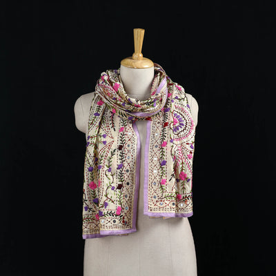 Ranihati Chanderi Silk Hand Embroidered Stole 15