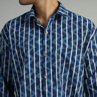 Indigo Block Printed Shirt