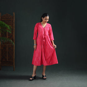 Pochampally Ikat Cotton Flared Long Dress for Women 01