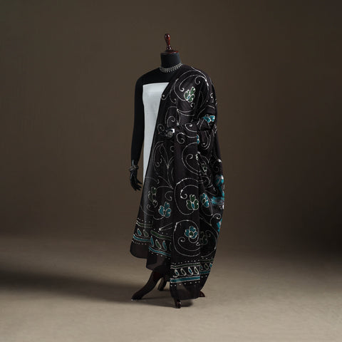Brown - Hand Batik Print Cotton Dupatta 43