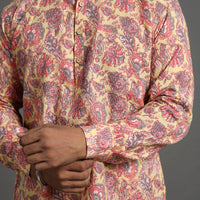 Kantha Stitch Cotton Short Sanganeri Kurta for Men 01