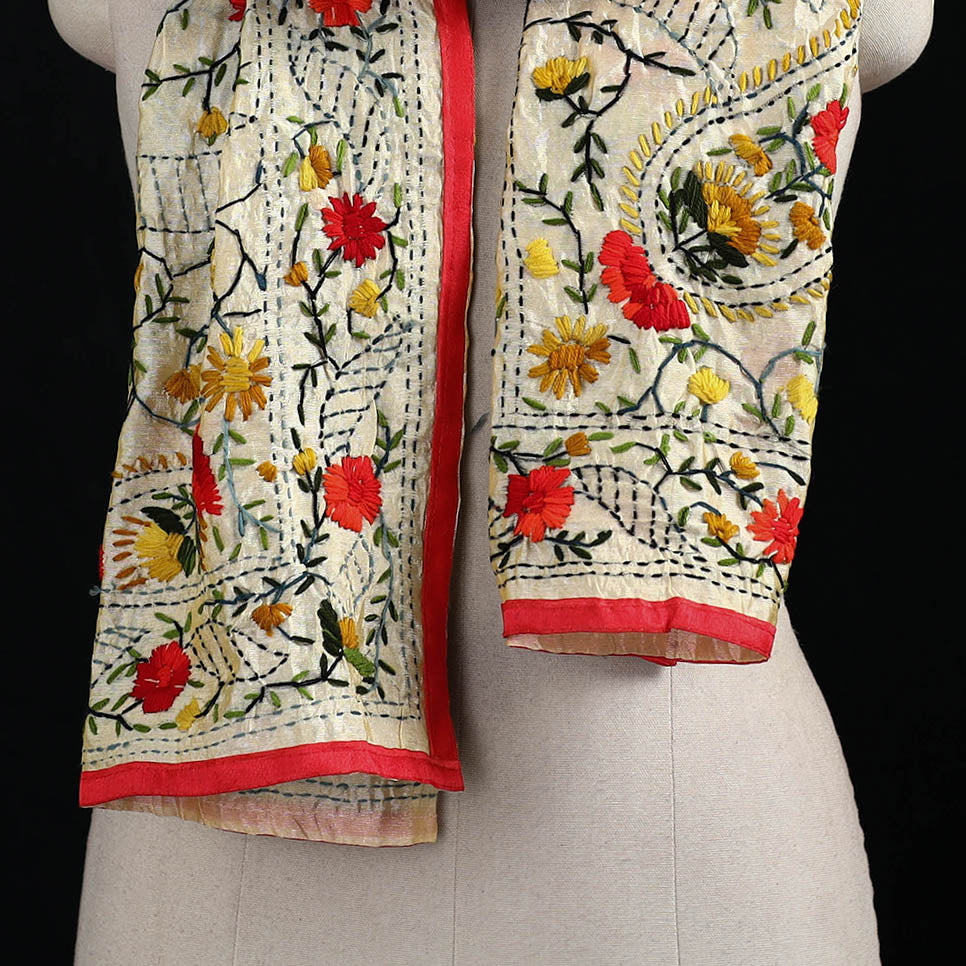 Ranihati Chanderi Silk Hand Embroidered Stole 17