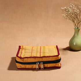  Yellow Handmade 4 Pockets Cotton Jewellery Bag