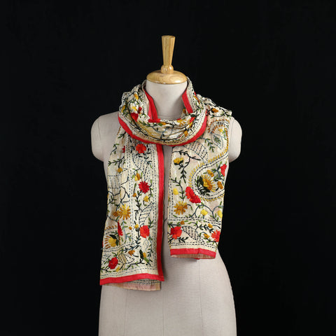 Ranihati Chanderi Silk Hand Embroidered Stole 17