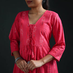 Pochampally Ikat Cotton Flared Long Dress for Women 01