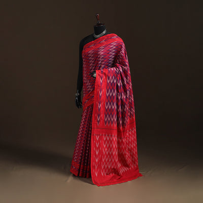 Pochampally Ikat Weave Mercerised Cotton Saree 14