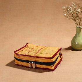  Yellow Handmade 4 Pockets Cotton Jewellery Bag