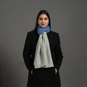 Grey - Handcrafted Patchwork Woollen Stole 04