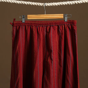 Maroon - cotton flared jacquard weave palazzo 05