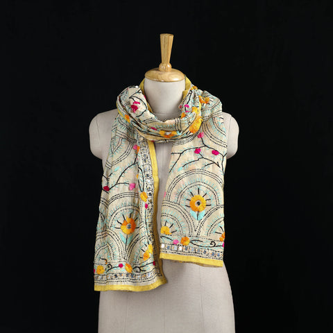 Ranihati Chanderi Silk Hand Embroidered Stole 18
