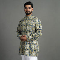 Kalamkari Block Printed Cotton Men Short Kurta 01